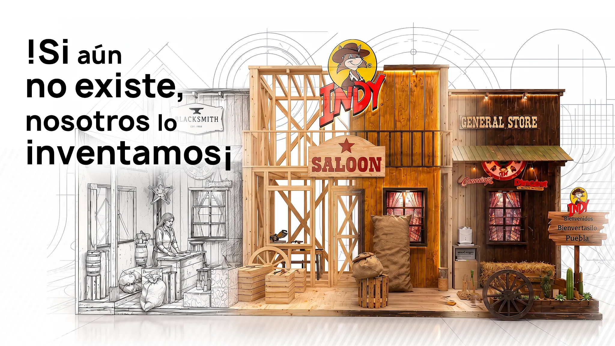 Inventarte · Diseño de stand temático INDY Vaquero